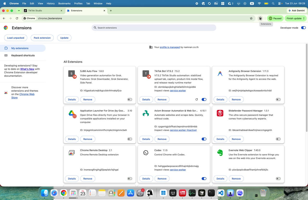 Pin extension ไว้บนแถบ Chrome