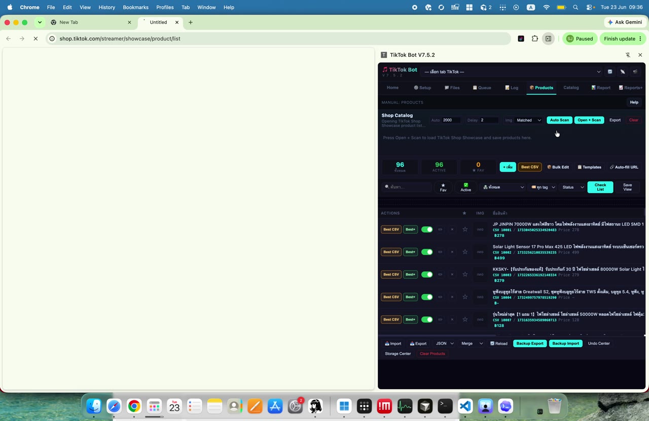 เปิดหน้า LIVE Manager และ Bot Manager - เตรียมข้อมูลไป mapping (009)
