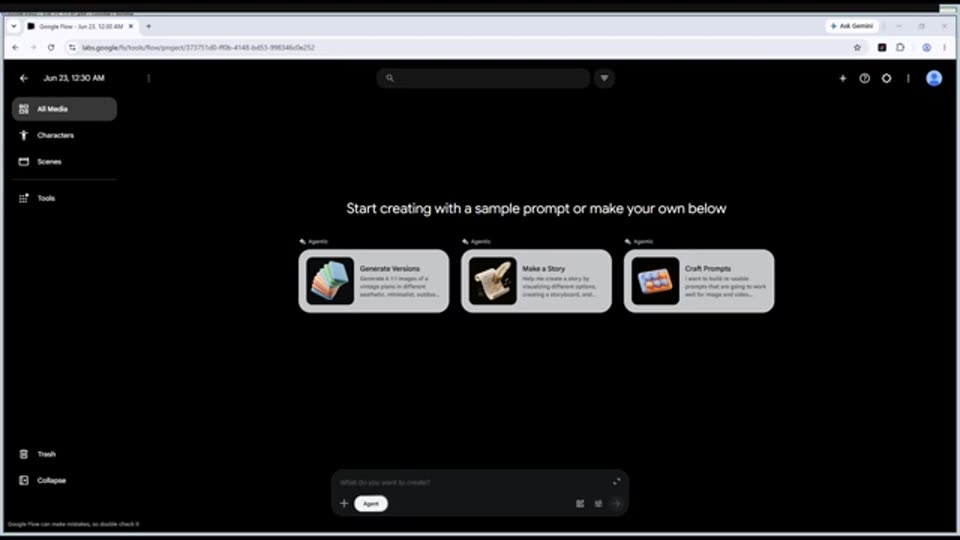 การใช้ Google Flow Agent เจนรูป Ai บนเว็บ